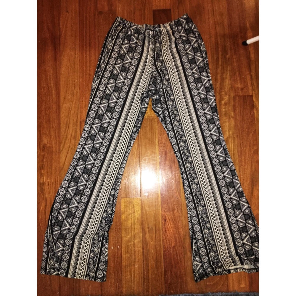 Patterned bell bottom pants